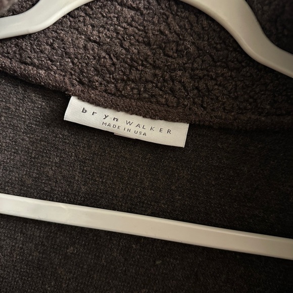 Bryn Walker Pip Wool Blend Brown Zip Front Oversized Poncho, Large Lagenlook - Picture 4 of 7